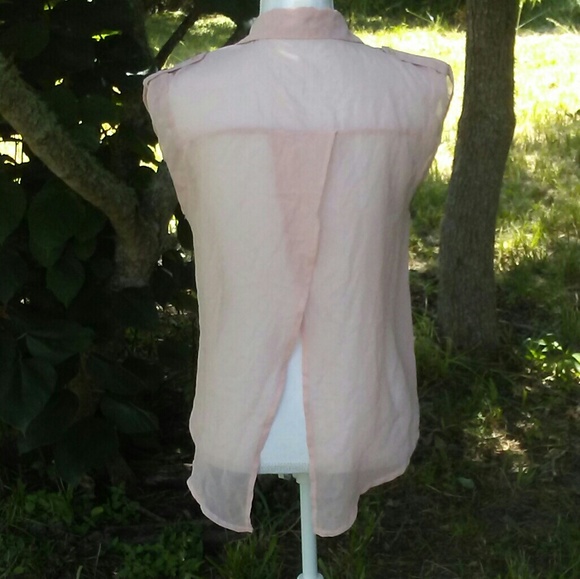 BOGO SALE!  dELiA*s sheer apricot blouse sz S - Picture 2 of 4